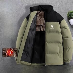 플레이보이 남성용 겨울 다운 재킷 스탠드 칼라 아우터웨어 따뜻한 코트 트렌디한 면 의류 남성용 숏 스타일 충전재