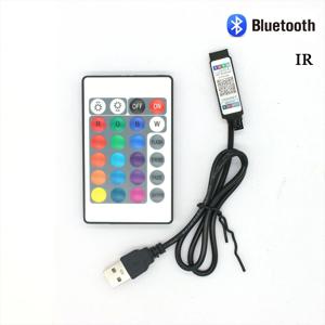 5V LED 스트립 USB 블루투스 3 24 44 키 RGB 컨트롤러 IR 원격 제어 조광기 5050 2835 RGB LED 스트립 라이트 TV 백라이트