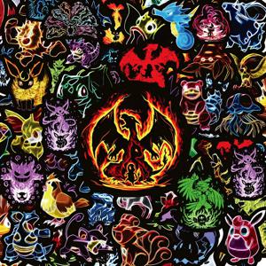 멋진 네온 라이트 애니메이션 포켓몬 스티커, 피카츄 만화 데칼, 어린이 장난감, 전화 노트북, 멋진 그래피티 스티커, 10 개, 30 개, 50 개, 100 개