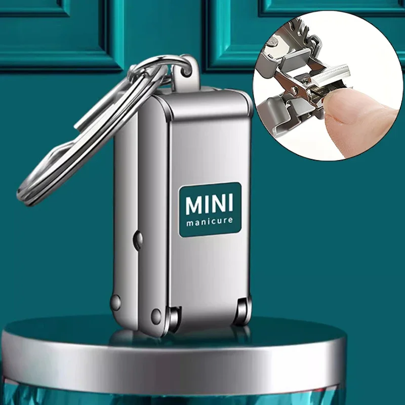 1pcs 손톱깎이 접이식 휴대용 여행 손톱 손톱 가위 커터 스테인레스 스틸 매니큐어 도구