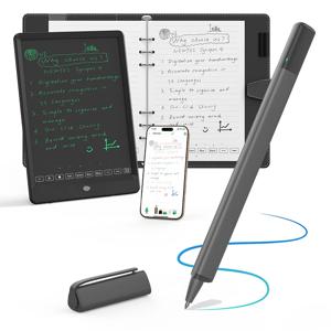 NEWYES SyncPen 4 스마트 펜 디지털 노트북 디지털 펜 동기화 펜 지울 수 있는 젤 펜 블루투스 무선 OCR 노트패드 포함