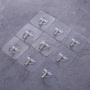 10/20개 투명 강력 접착식 문 벽걸이 후크 흡착식 무거운 짐 걸이 주방 욕실용