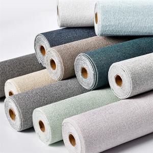 리넨 3D 폼 자체 접착 PVC 솔리드 컬러 두꺼운 방수 배경 벽 혁신 벽지 벽 스티커 홈 장식