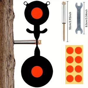 6.9 인치 3MM 두꺼운 팬더 금속 양방향 회전 대상 야외 새총 BB 총 사냥 및 사격 연습 패키지