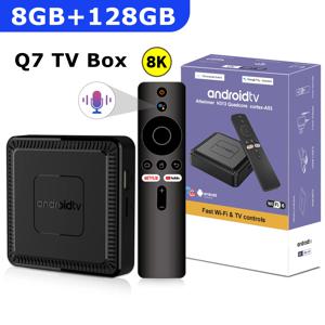 Q7 신형 안드로이드 14 TV 박스 8GB+128GB 스마트 네트워크 셋톱박스 WiFi 6 블루투스 5.0 4K HDR10 음성 리모컨 지원 TV 박스