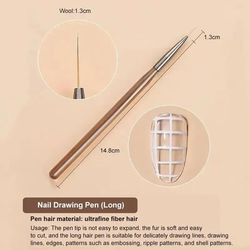 9PCS UV 젤 네일 브러쉬 라이너 DIY 페인팅 펜 매니큐어 아크릴 드로잉 브러쉬 네일 아트 디자인 네일 팁 디스플레이 페인팅 도구