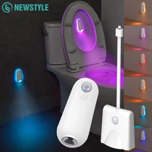 다채로운 화장실 프로젝션 야간 조명 Led 각광 센서 자기 더블 헤드 벽 램프 충전식 바디 센서 야간 조명