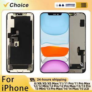 AAA OLED iPhone X XR XS MAX 11 Pro 12 13 미니 14 LCD 디스플레이 터치 스크린 디지타이저 어셈블리 교체 14 Pro 15 디스플레이