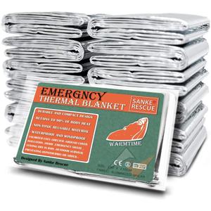 4개입 비상 담요 마일러 열 보호 포일 담요 NASA용으로 설계된 바디 워머 야외 응급처치 캠핑 하이킹 여행용