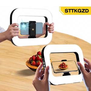 휴대용 핸드헬드 링 LED 라이트 새로운 토끼 케이지 조명 사진 촬영 램프 모바일 라이브 방송 셀카 라이트 장식