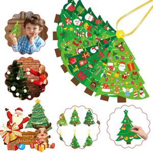 2025년 신상 만화 크리스마스 트리 테마 카드 스티커 휴일 DIY 수제 카드 스티커 크리스마스 트리 장식 선물