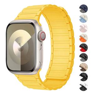 Apple Watch 밴드용 마그네틱 스트랩 45mm 49mm 44 mm 40mm 41mm 38mm 42mm 실리콘 팔찌 iWatch Series 8 7 6 9 Se Ultra 2 밴드
