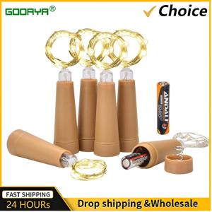 6 개/몫 와인 병 빛 LED 코르크 문자열 조명 배터리 운영 실버 와이어 요정 조명 파티 크리스마스 웨딩 테이블 장식