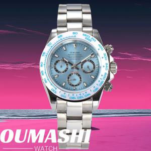 39.3mm 화이트 세라믹 럭셔리 스포츠 쿼츠 시계 사파이어 316L 스테인레스 스틸 방수 남성용 VK63 시계 무브먼트