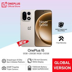 월드 프리미어 원플러스 15 글로벌 버전 스마트폰 스냅드래곤 8 엘리트 5세대 165Hz 디스플레이 7300mAh 배터리 120W 슈퍼부스트 충전