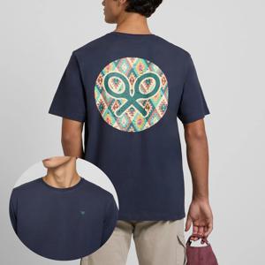 봄과 가을 시대와 면 남녀 공용 무지 티셔츠 네이비 블루 티셔츠