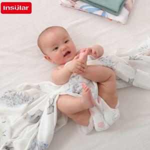 부드러운 모슬린 100% 코튼 아기 담요, 귀여운 만화 신생아 담요, 목욕 거즈, 유아용 랩 침낭, 유모차 커버, 120*120 cm