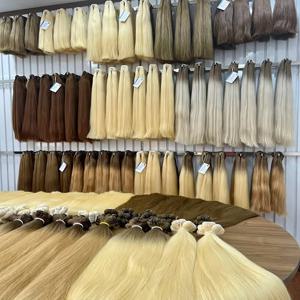 샤인헤어 도매 스트레이트 인모 벌크 100% 리얼 인모 헤어 익스텐션 하이라이트 16A 내추럴 블랙 헤어 번들 블론드 613