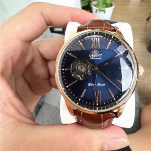오리엔트 더블 라이온 클래식 시계 시리즈 리퍼브 중고 오토매틱 메카니컬 스킨 시계 할로우 남성 시계 RA-AG002