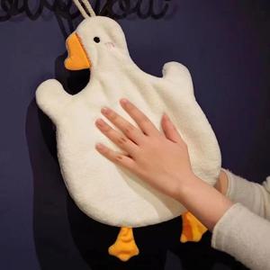 주방 및 욕실용 귀여운 만화 거위 손수건 - 걸이형, 두꺼운, 흡수성 손수건