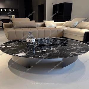 플로팅 블랙 로즈 대리석 커피 테이블, 이탈리아 럭셔리 스톤 원형 테이블, 열 및 긁힘 방지, 마스터 디자인, 맞춤 제작 가능