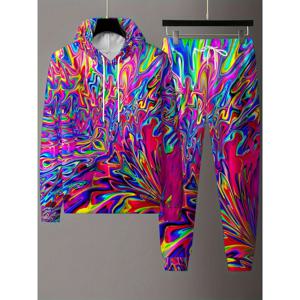 새로운 3D 프린트 후드티 컬러풀 디지털 캐주얼 스웨트셔츠 스타일 긴 소매 루즈핏 스웨트셔츠 신선한 후드티 트렌드 탑스 의류