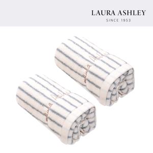 로라에슐리 뉴클래식 스트라이프 60수 타월 2P ( 블루 / 브라운 )