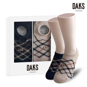 양말 숙녀 2족 선물세트 파일인비져블 사선체크 25916