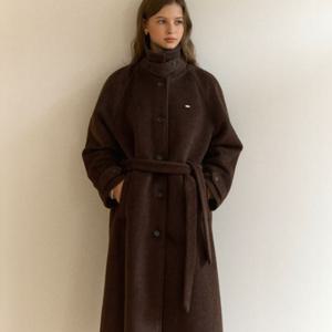 [아워호프] Brushed Hairy Wool Balmacaan Coat - Brown [H25WT-OT05-BRO]