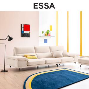 루카스 3.5인 리브 패브릭 소파+스툴