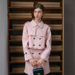 [12월11일 예약배송] Cest_Ruffle short trench coat