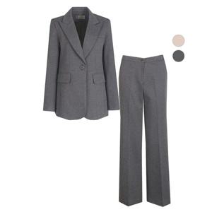 [하프클럽] SET 여성 플랩포켓 겨울 정장 자켓+기모팬츠 세트