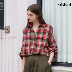 정상가:59,000원 ㅣ 카라넥 루즈핏 체크 긴팔 셔츠 (WICCBL016)
