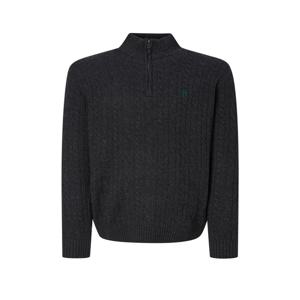 남성 [[25FW]] HZSW5D326CG [시즌오프][아이코닉] 차콜 울 케이블 하프 집업