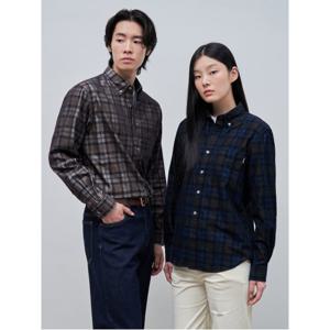 남녀공용 코듀로이 체크 포켓 셔츠  브라운 (BC4964C32D)