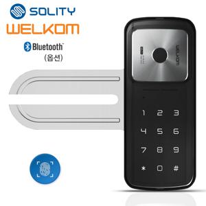 WG-30B 단문형 지문인식 유리문용 블루투스옵션 번호키 상가 업소 빌라 현관도어락 도어록