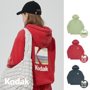 레인보우 세미오버핏 스노우워싱 기모 후드 (3 COLOR)