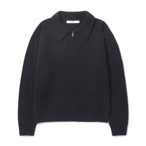 [epigram]  [여성] 반집업 카라 헤어리 니트 EFWAW24501BKX