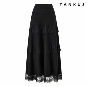 정상가:89,000원: ㅣ 레이스 배색 니트 롱 스커트 (TX4SK001L0)