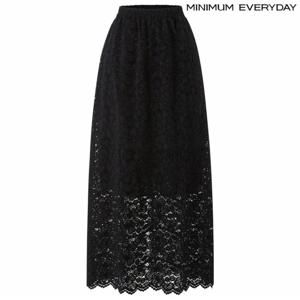 정상가:89,000원 ㅣ 에브리데이]레이스 밴딩 백 트임 롱 스커트 (EB4WH016D)