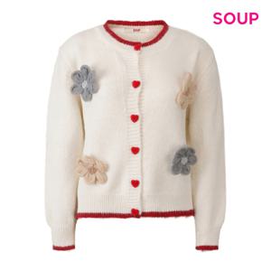 [롯데백화점][숲]포인트 플라워 하트 버튼 가디건 (S5BGD03)