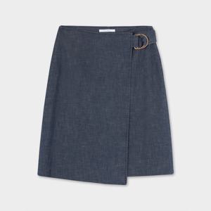 [여성] 코튼 데님 에이프런 스커트 (인디고) (BBKZWM8134OFS)
