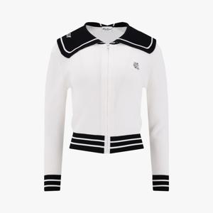 세일러 카라 메쉬 집업. (화이트)