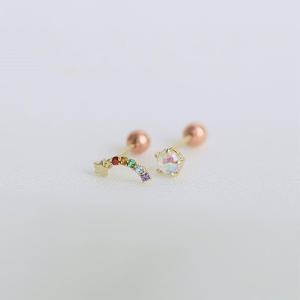 [GB] 오로라 레인보우 10K GOLD 세트 피어싱 LPTJ4029T