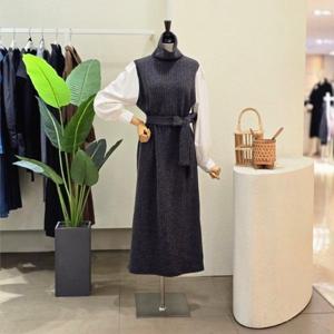 FW5L9OP5262_소매 포인트 벨티드 롱원피스