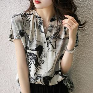 세련미업 고급패턴 블라우스 블라우스 여성블라우스 여성티셔츠 여성셔츠 여름블라우스 세련미
