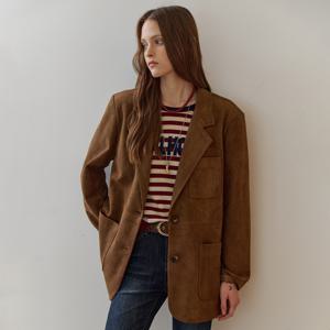 페이크 스웨이드 클래식 오버핏 자켓