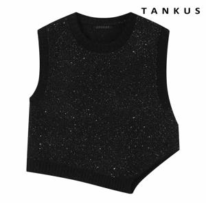 정상가:69,000원: ㅣ 스팽글 언발 트임 울 니트 베스트 (TX4VT006L0)