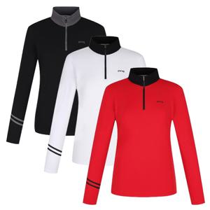 [핑골프] 여성 배색 반집업 티셔츠 121D3TR157