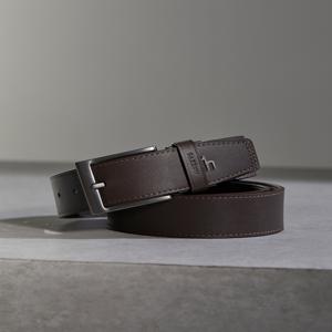 헤지스 액세서리 [[26SS]] HJBE6E965W3 [선물추천]다크브라운 스티치장식 소가죽 벨트